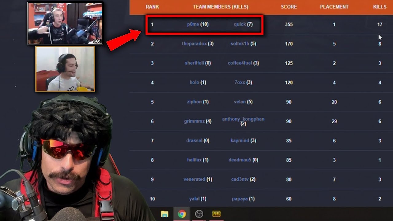 [Eng Sub] P0me And Quick Beat Pro Streamers In DrDisrespect's Tournament