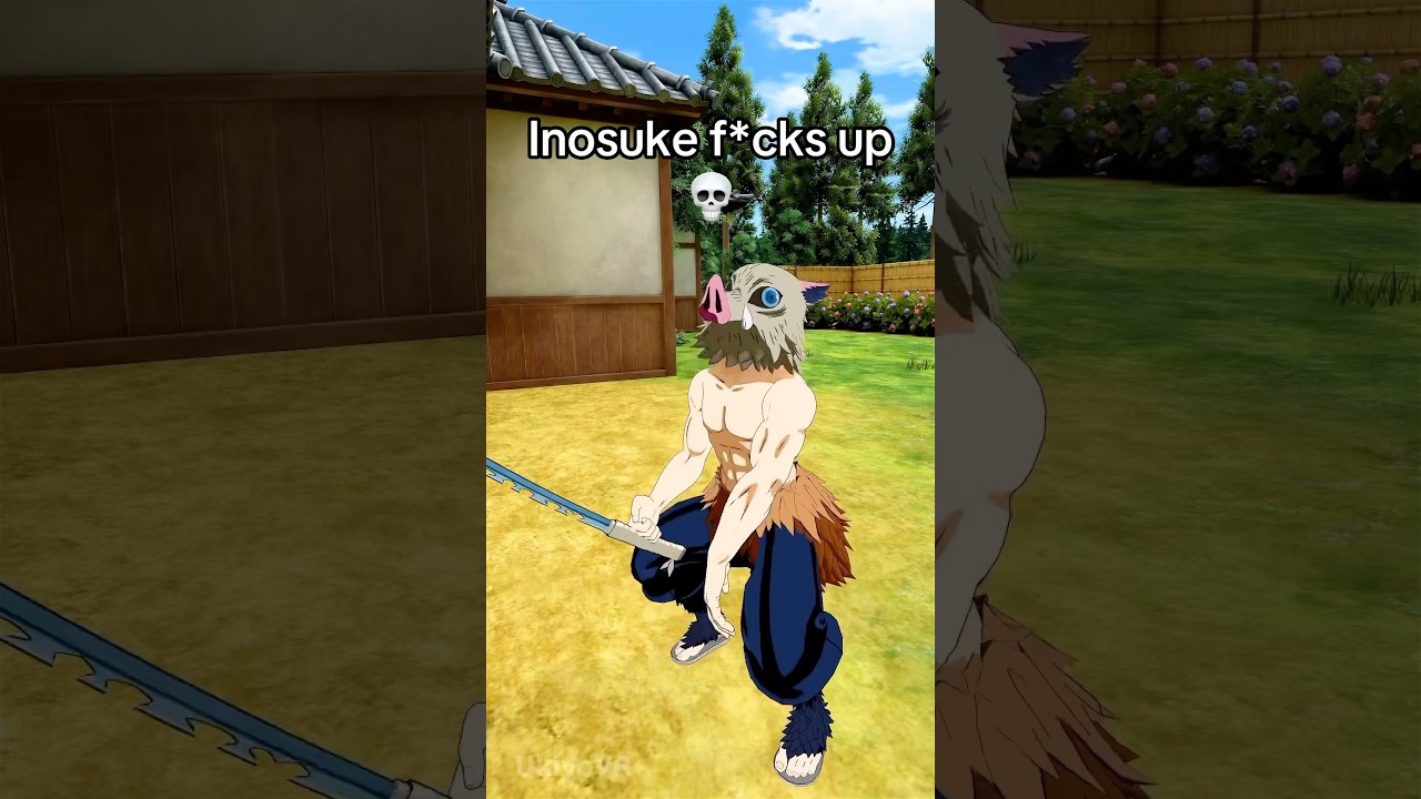 Inosuke accidentally hurts Nezuko #demonslayer #kimetsunoyaiba #tanjiro #inosuke #nezuko #zenitsu