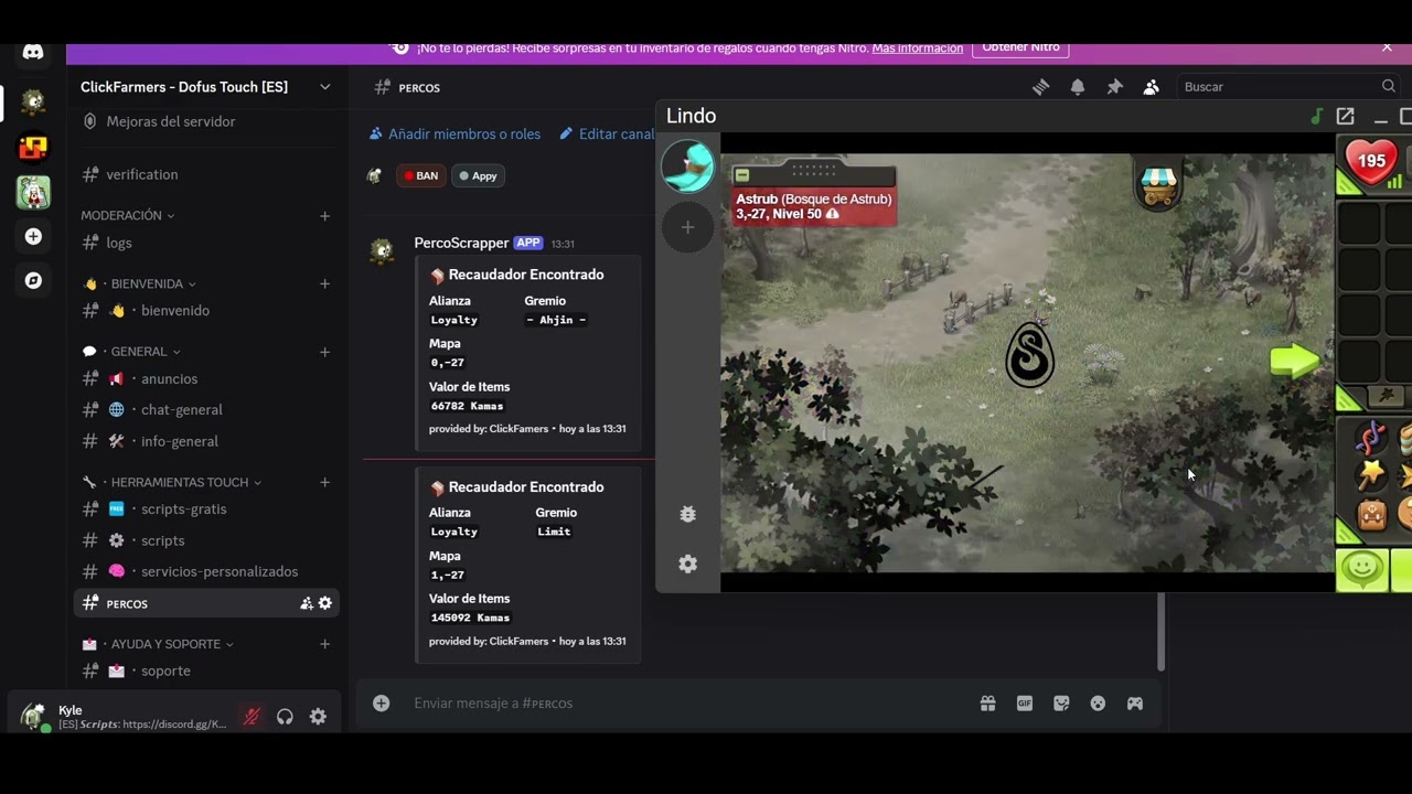 [DOFUS TOUCH] BOT DETECTOR DE RECAUDADORES para Ankabot + Webhook Discord