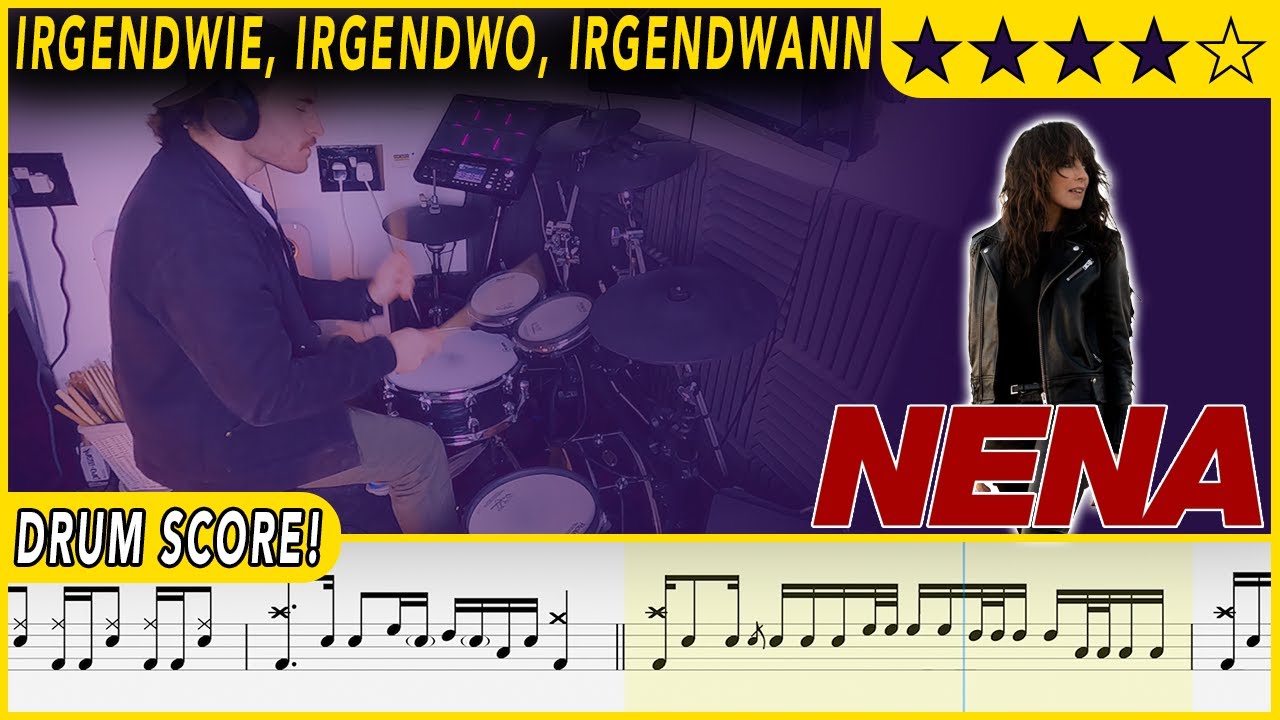 Irgendwie, irgendwo, irgendwann - Nena | DRUM SCORE Sheet Music | #548 DRUMSCRIBE