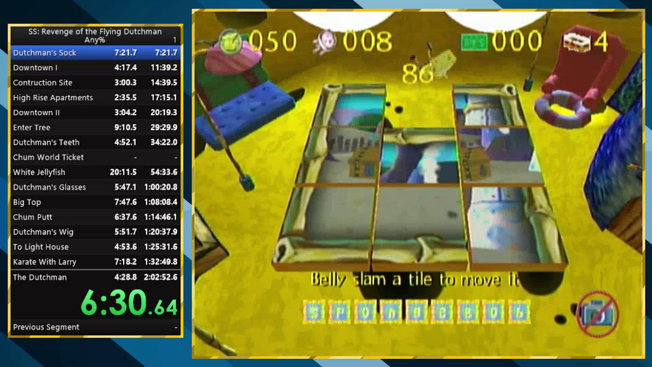(Old World Record) SpongeBob SquarePants: Revenge of the Flying Dutchman Any% Speedrun in 1:55:43