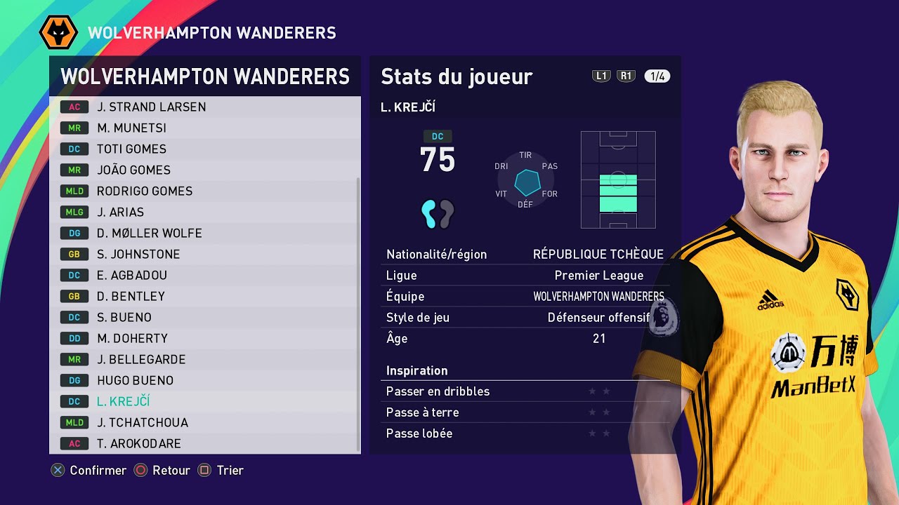 [PES 2021] WOLVERHAMPTON WANDERERS players - season 2025/2026