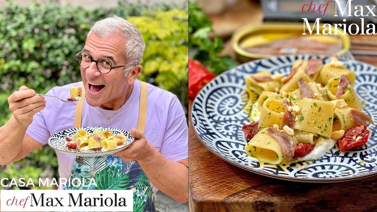 PASTA CON ALICI SOTT'OLIO, CREMA di RICOTTA E CROCCANTE di grissini - Ricetta di Chef Max Mariola
