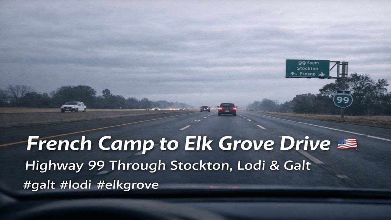 Driving from French camp to Elk grove via highway 99.  #frenchcamp  #stocktonca   #lodi  #elkgrove