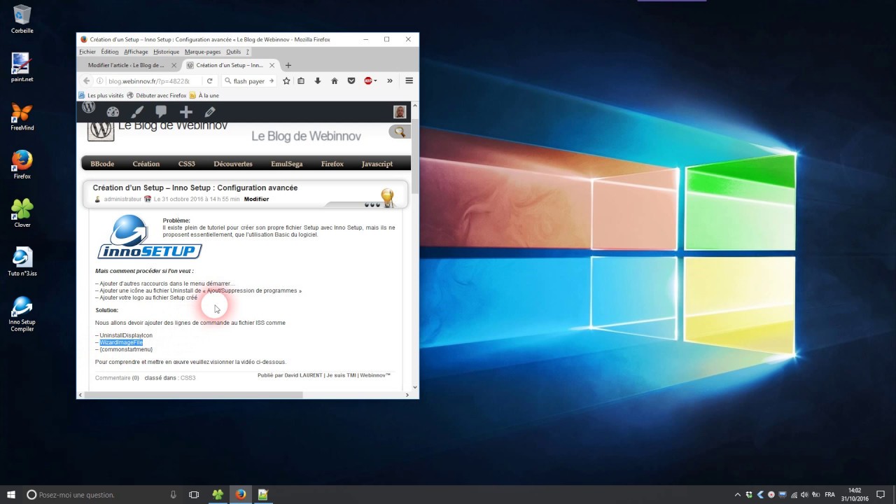 Création d’un Setup – Inno Setup : Configuration avancée