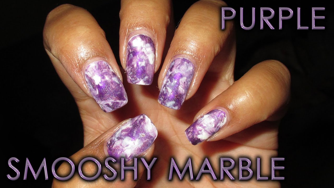 Purple Smooshy Marble | DIY Nail Art Tutorial