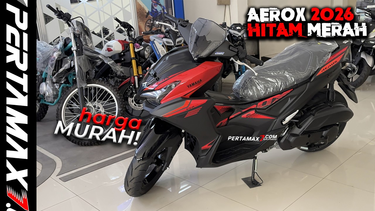 REVIEW Yamaha AEROX Alpha RED Warna Hitam Merah 2026 Terbaru Harga Jogja Murah #aeroxalpha #aerox