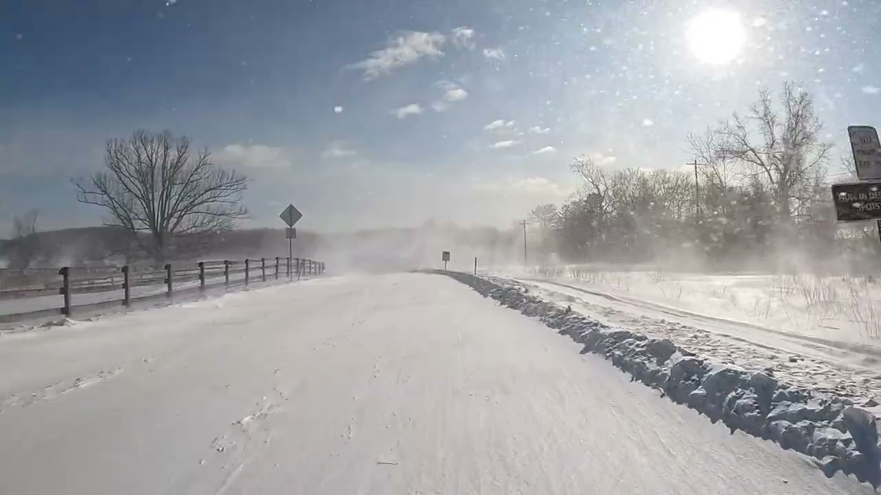 Snowy & Scenic Drive Around Marsh Creek Lake, Pennsylvania, In 4K HD (No Music)