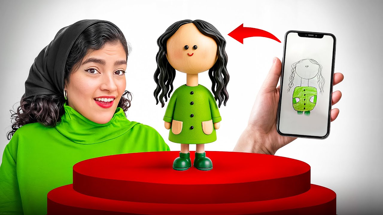 تبدیل نقاشی ساده به مجسمه واقعی!!! | ترکیب پرینت سه بعدی و Ai