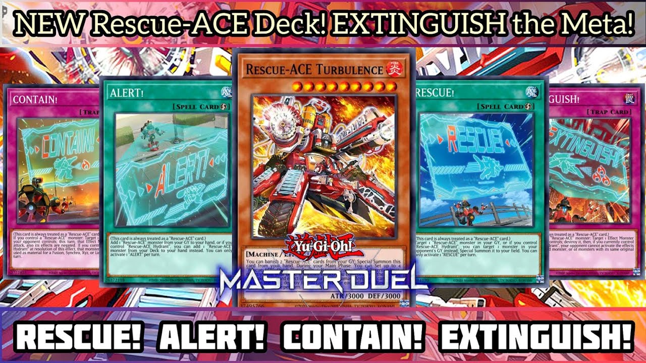 NEW RESCUE-ACE Deck!  𝙍𝙀𝙎𝘾𝙐𝙀! 𝘼𝙇𝙀𝙍𝙏! 𝘾𝙊𝙉𝙏𝘼𝙄𝙉! 𝙀𝙓𝙏𝙄𝙉𝙂𝙐𝙄𝙎𝙃! [Yu-Gi-Oh! MASTER DUEL]