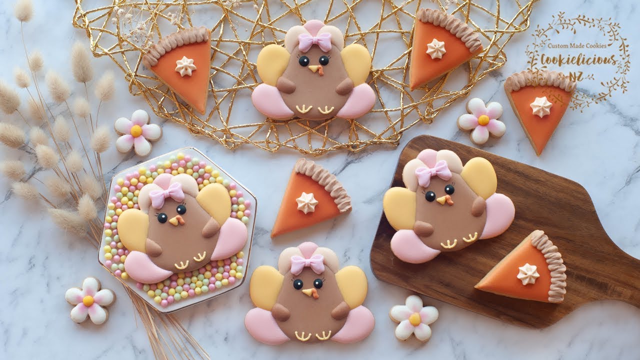 THANKSGIVING COOKIES ~ How to make Chubby Turkey & Pumpkin Pie Cookies