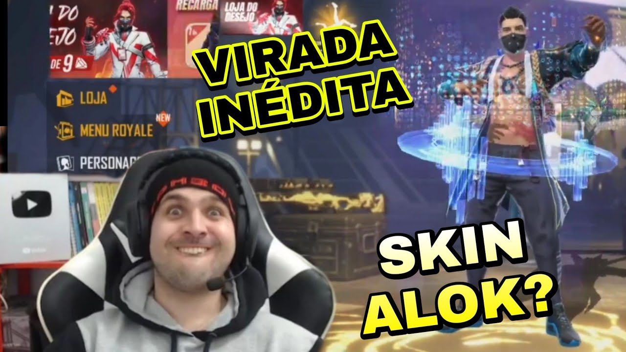 Jogando com a Skin do Alok no Free Fire Conseguimos Uma Virada Histórica no Modo Rankeada