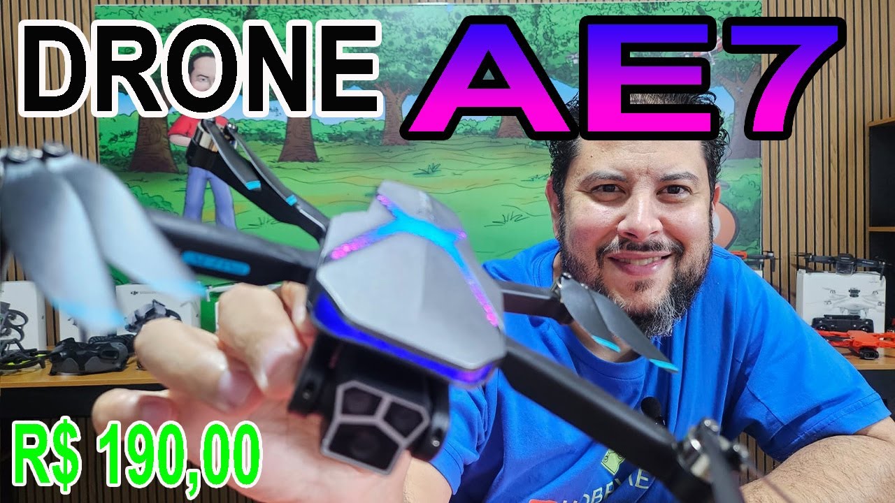 Drone AE7 Como Ligar Como configurar primeiro voo Todas as funções de cada Botão qualidade da câmera