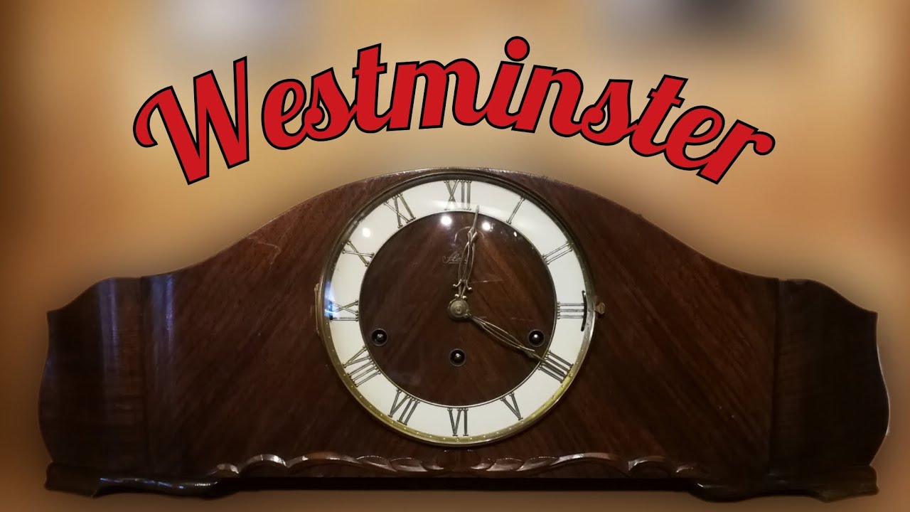 Kaminuhr von Fleig mit Westminster Melodie schlägt 12 Uhr Mitternacht