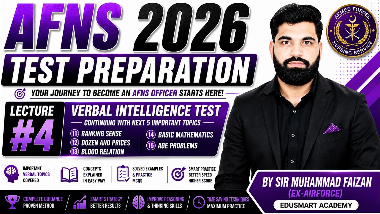 AFNS 2026 Test Preparation Lec#4 | AFNS Verbal Intelligence Test Short Tips & Tricks Part-3