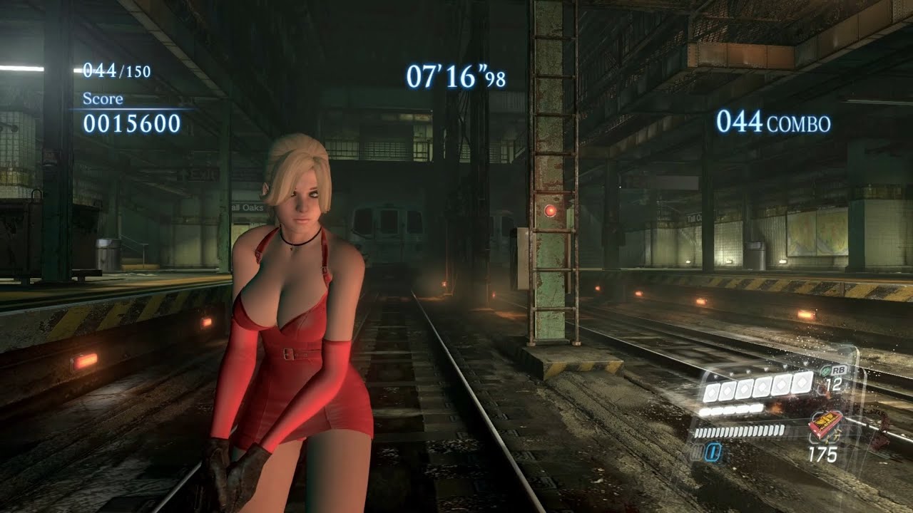Resident Evil 6 mercenaries Rail Yard solo - Sherry Diva Dress