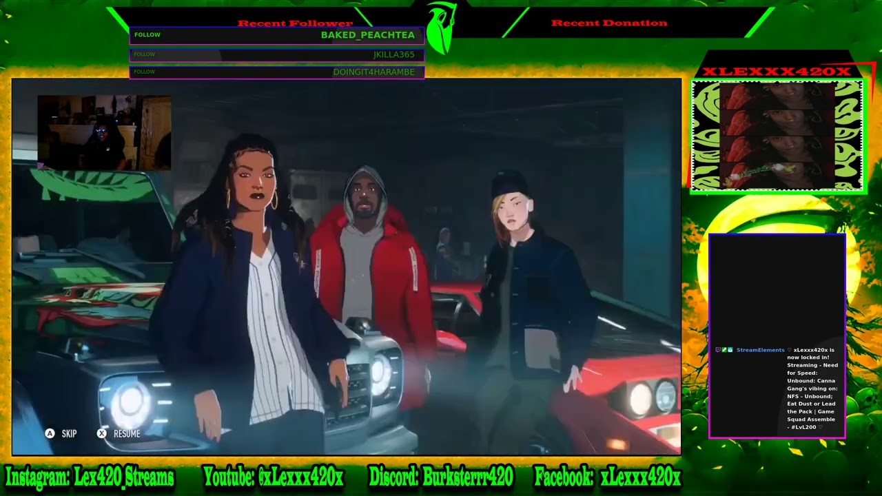 Canna Gang's vibing on: NFS - Unbound; Eat Dust or Lead the Pack | Game Squad Assemble - #LvL200