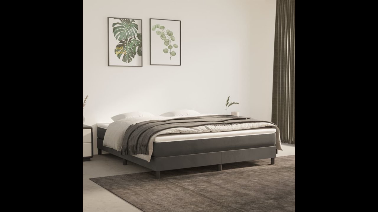 Pocketveringmatras 160x200x20 cm fluweel donkergrijs