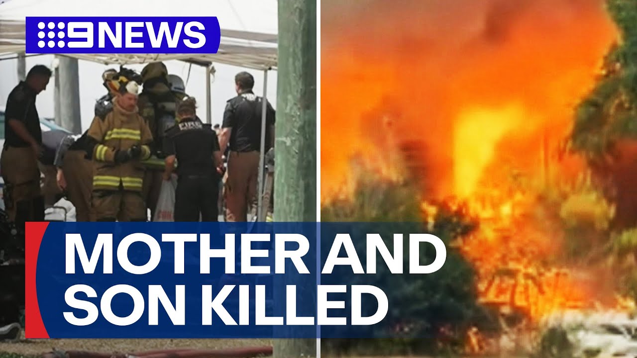 Tributes flow for woman and two boys killed in 'tragic' house fire | 9 News Australia
