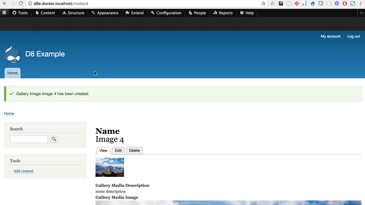 Drupal 8 React Image Gallery Module installation and usage