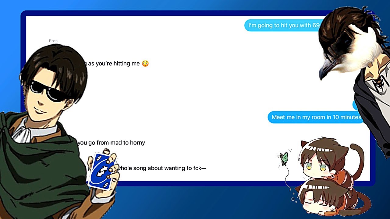 AOT Texts || Levi gets revenge on Eren || 34+35 Lyric Prank || Eren can’t do math 💀 (ft. Ereri)