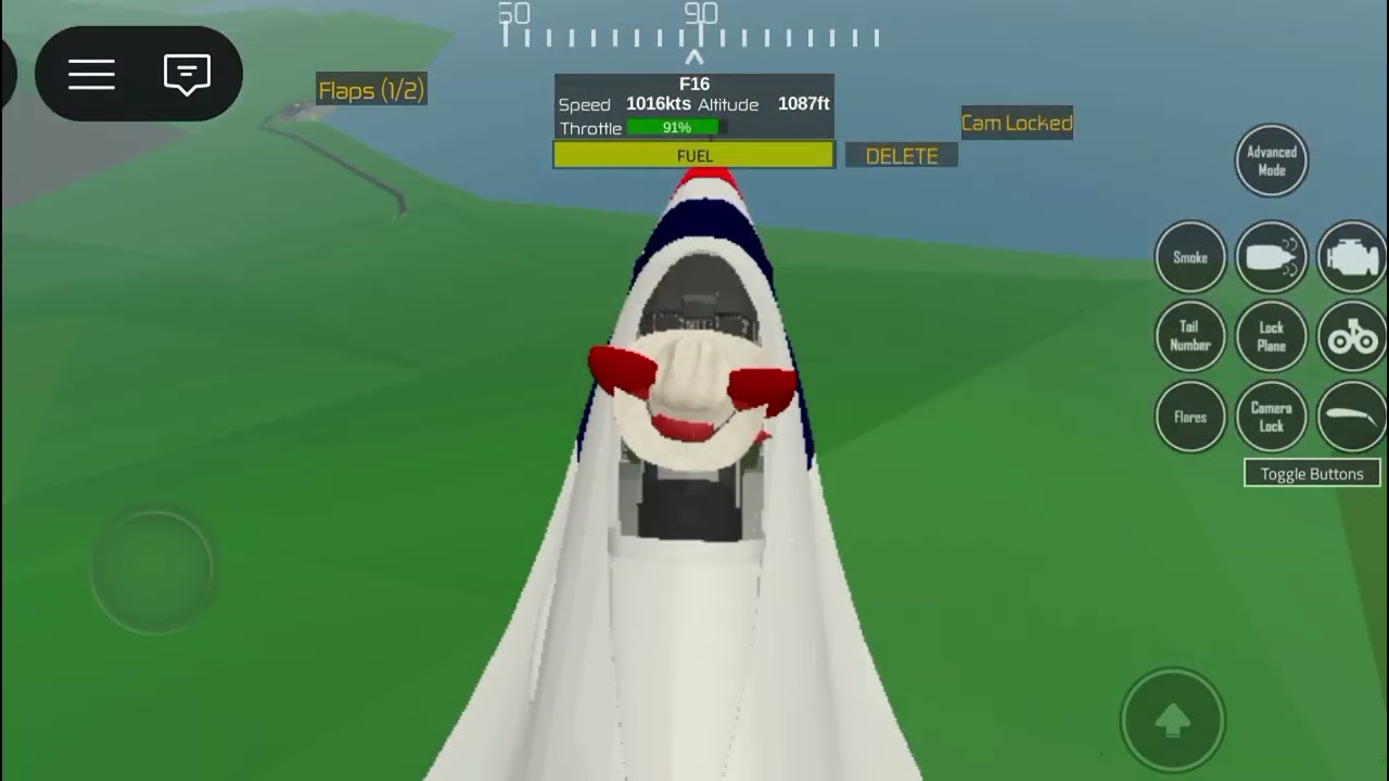 Jugando PTFS con el F16 de la usaf(sale mal) XD