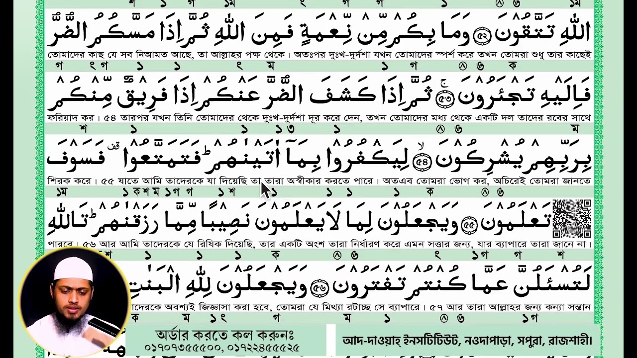 আয়াত ৫৫, সূরা নাহল, পারা ১৪