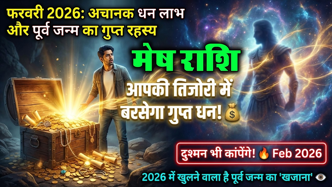 2026 में खुलने वाला है पूर्व जन्म का 'खजाना'  💰 | बरसेगा गुप्त धन! Mesh Rashi Money & Karma Feb 2026