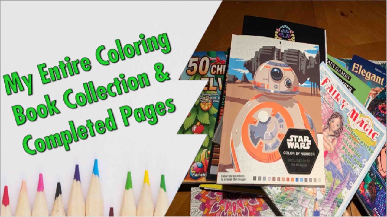 My Entire Coloring Book Collection + Finished Pages!!