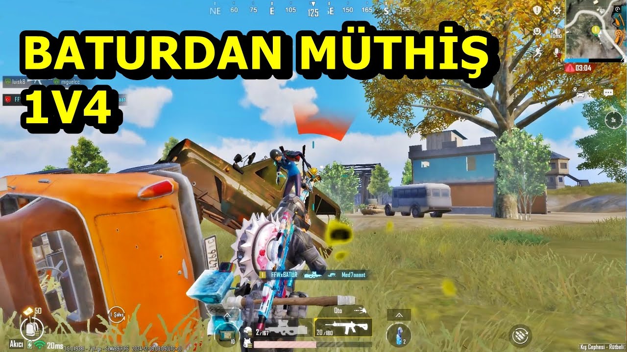 BATURDAN MUHTEŞEM 1V4 EFSANE MAÇ ! LİVİK ERANGEL SOLO SQUAD PUBG MOBİLE