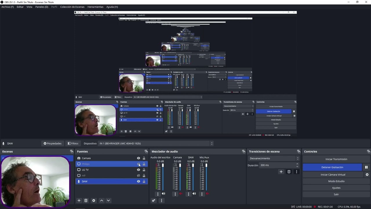 Audio OBS y Studio One