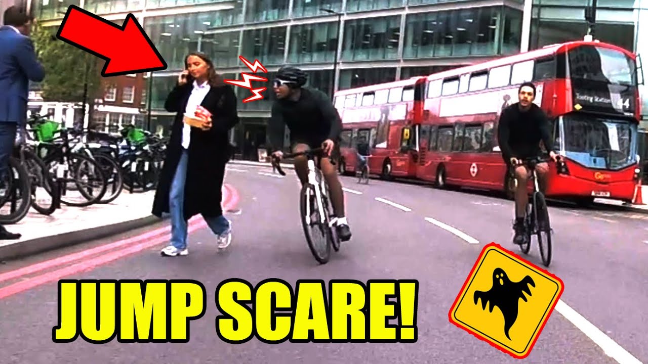 Pedestrian Gets a Halloween Fright! 👻