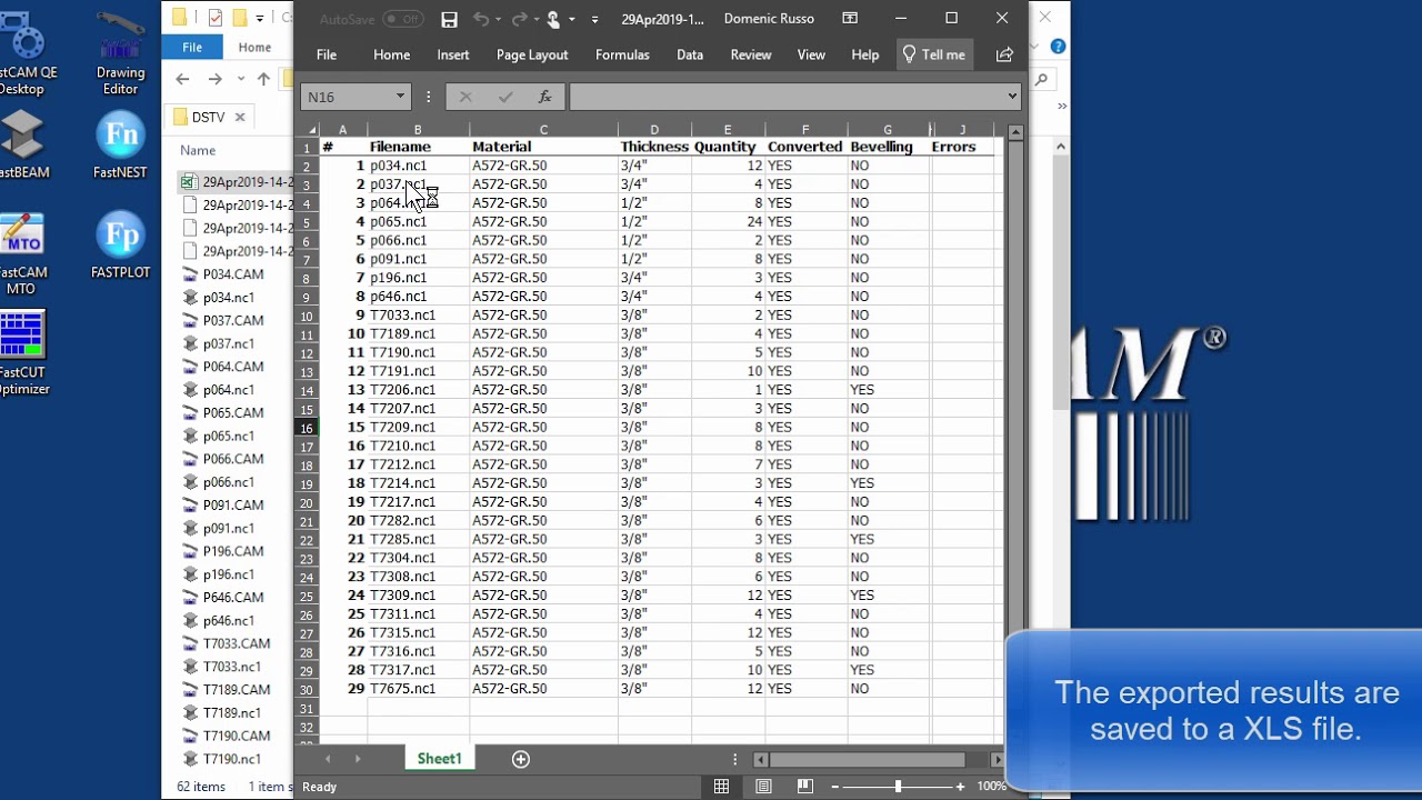 Process DSTV(NC1) files with FastCAM® Production Software