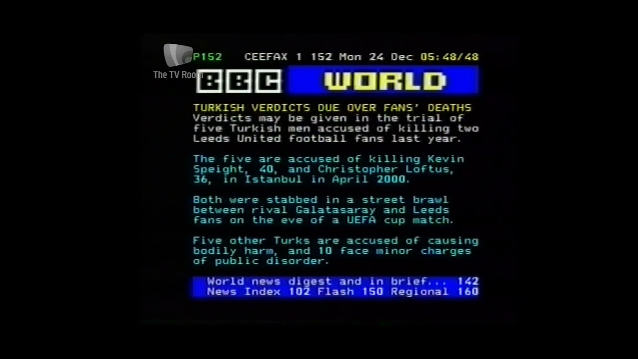 BBC One start-up including Pages from Ceefax (Christmas Eve 2001)