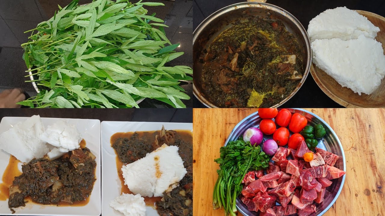 African village  life/cooking healthy  vegetable for blood pressure