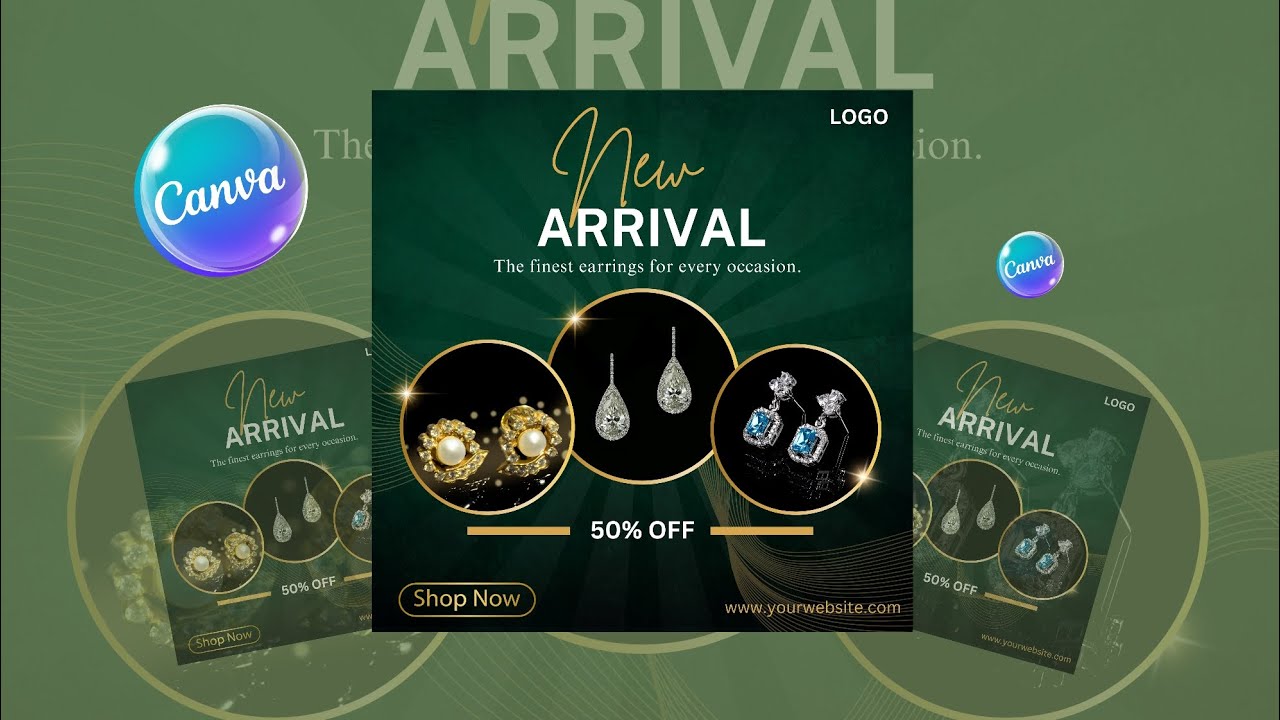 Jewellery Poster Design in Canva ll Canva Tutorial ll Design by KS