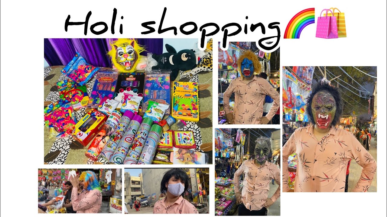 Vlog-59 | HOLI🌈shopping❤️| holi ki shopping krte hua market m kiya GOLGAPPA challenge🤣Kon jita?🤩