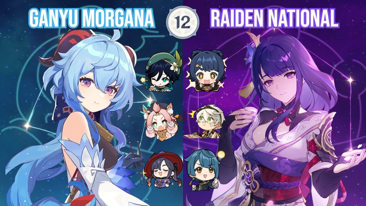 Fontaine Spiral Abyss 4.0 - Ganyu Morgana x Raiden National Full Star Clear!