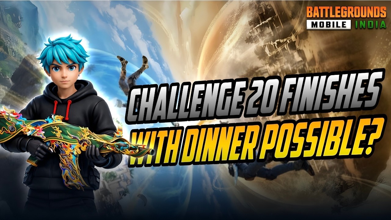 🔴 CHALLENGE 20 FINISHES WITH DINNER POSSIBLE? | BGMI OLD 3.1.... #bgmilivestream #bgmi