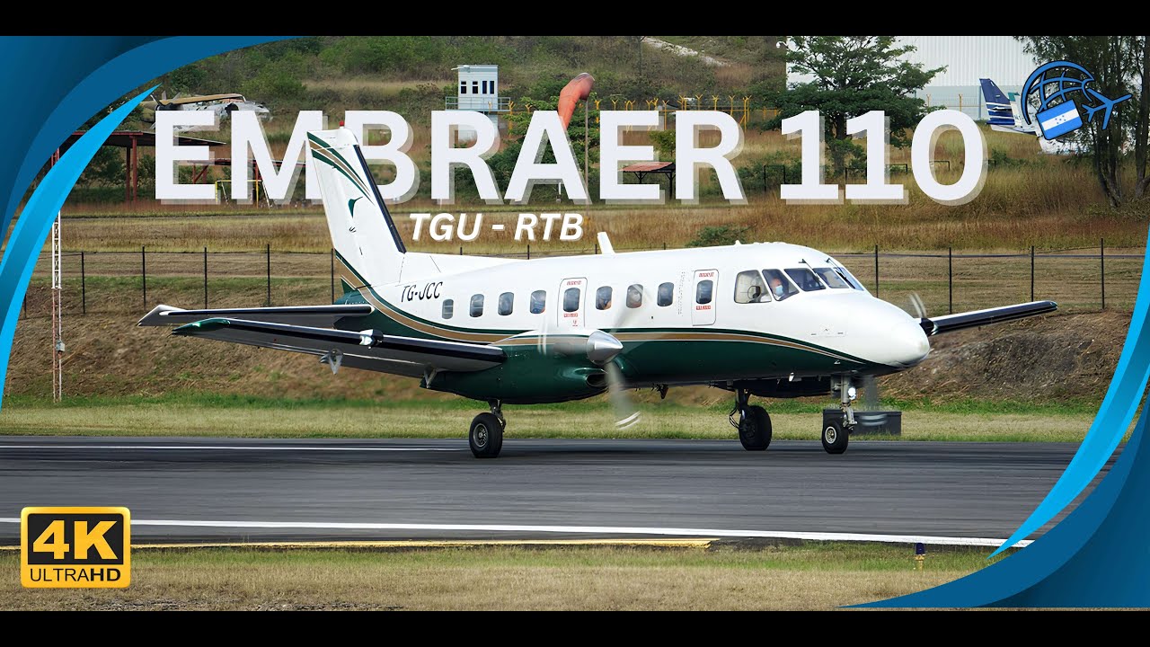Embraer 110 Bandeirante | CM Airlines | Toncontín to Roatán [4K]