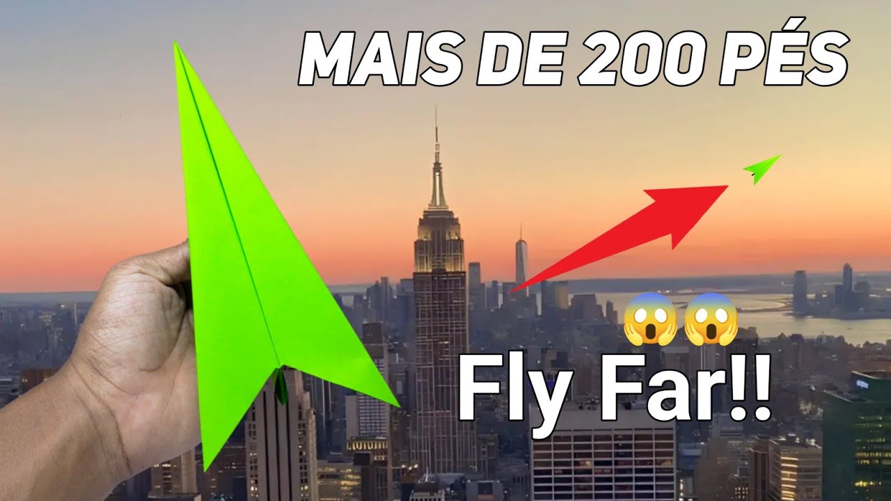 Como fazer um avi&atilde;o de papel f&aacute;cil que voa mais de 200 p&eacute;s!