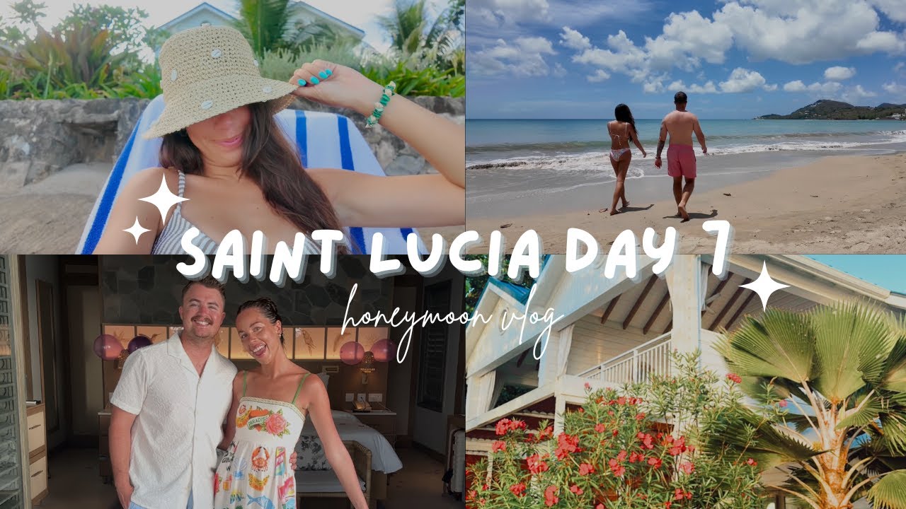 SAINT LUCIA HONEYMOON VLOG: our last day @ Sandals Halcyon Beach,  Couples Massage, Pool & Beach Day