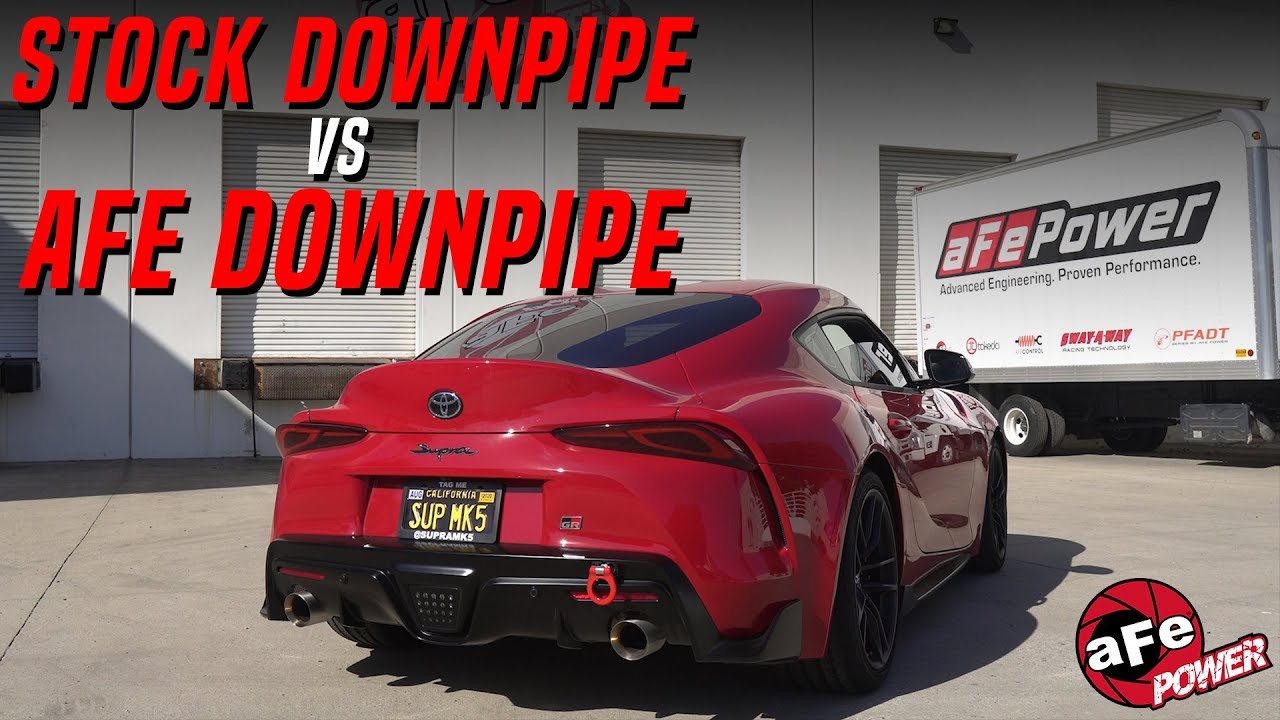 Supra AFE Catted Downpipe vs Stock (Before & After)
