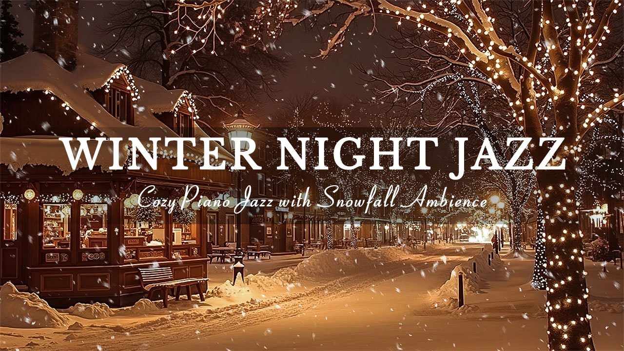 Relax Gently with Quiet Winter Midnight with Exquisite Street Jazz Piano Music for Stress Relief