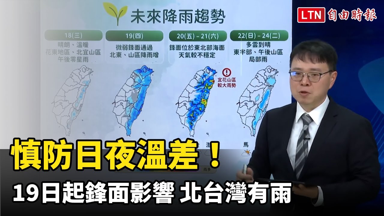 慎防日夜溫差！明起鋒面影響 北台灣有雨