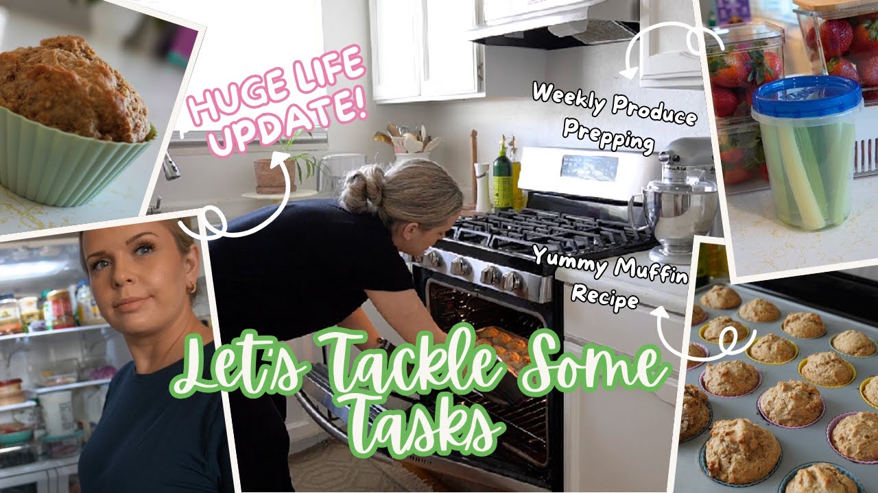 🌷BIG LIFE UPDATE!🌷FRIDGE CLEAN OUT, MUFFINS + PRODUCE PREP// LET'S TACKLE SOME TASKS TOGETHER!