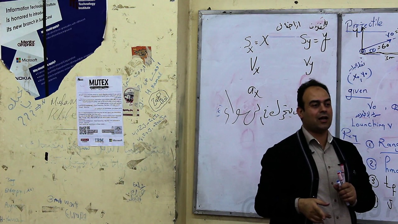 الحركة على منحنى (شرح المقذوفات( - Curvilinear motion (Projectiles)