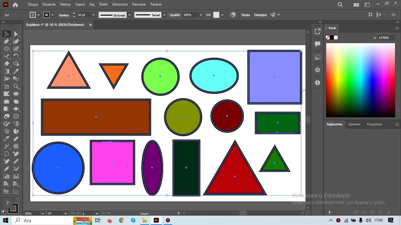 Adobe Illustrator Shaperlardaki Renk Ayarlarının Eğtimleri
