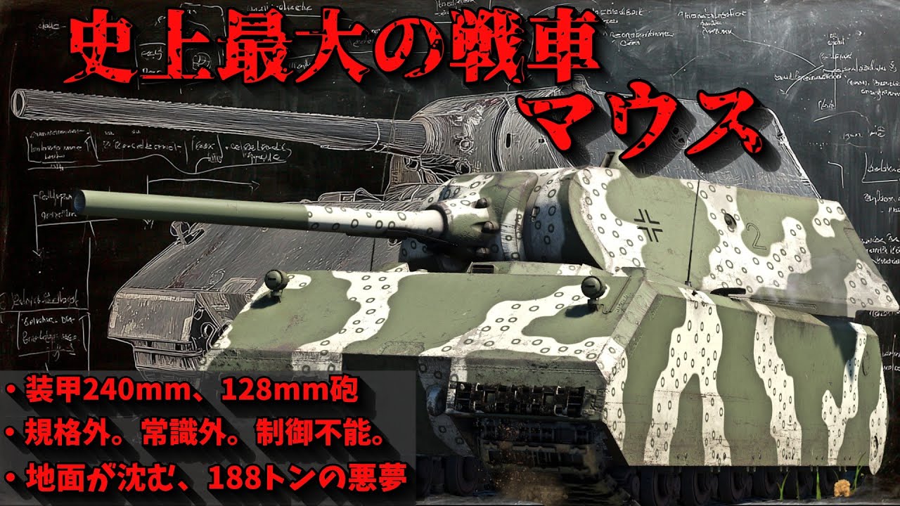 【ゆっくり解説】史上最大の戦車！前面装甲240mmを誇る188tの動く要塞「マウス」