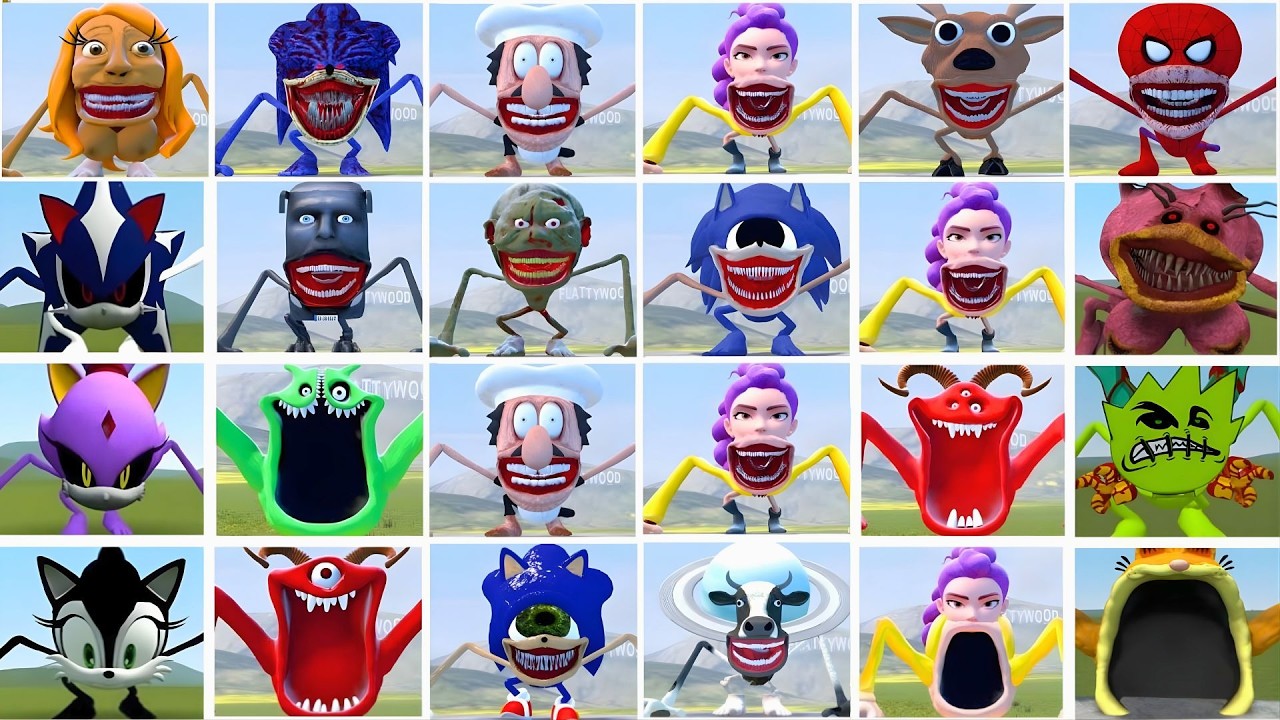 I PLAYED DEATHMATCH GAME WITH ALL SHIN SONIC TAPES FAMILY VS SEA EATER FAMILY in Garry's Mod!